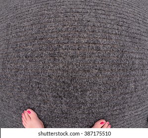 Woman's Feet On Office Carpet