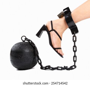 Woman's Foot With Prison Ball