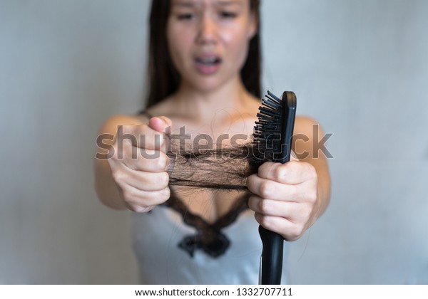 Womans Hair Falling Out Hair Loss Stock Photo Edit Now 1332707711
