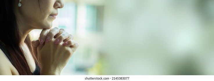 Woman's Hand With Cross .Concept Of Hope, Faith, Christianity, Religion, Church Online.