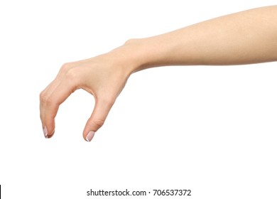 Womans Hand Grabbing Measuring Something Isolated Stock Photo (Edit Now ...