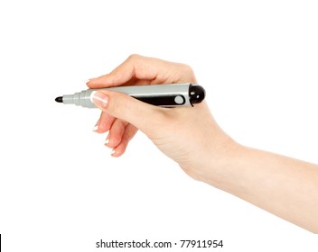 Woman's Hand Holding A Marker