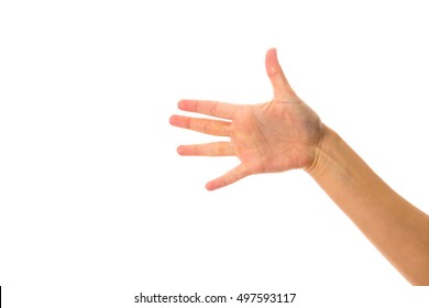 Woman's Hand Showing Five Fingers