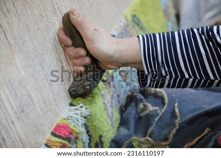 Similar – a woman and a child show their nail polish