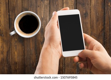 Woman's hands holding smart phone with empty screen. - Shutterstock ID 1507695845