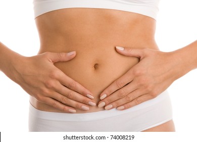 Woman's Hands On Stomach