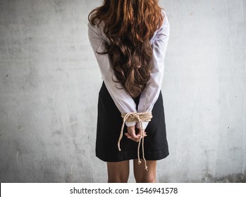 Womans Hands Tied Rope Kidnapping Concept Stock Photo 1546941578 ...