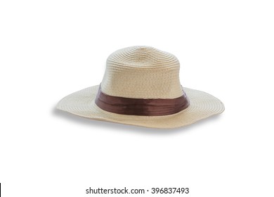 Woman`s hat with clipping path, isolated on white background.