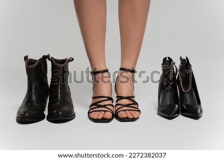 woman's legs. Pretty female legs. stylish high heels.