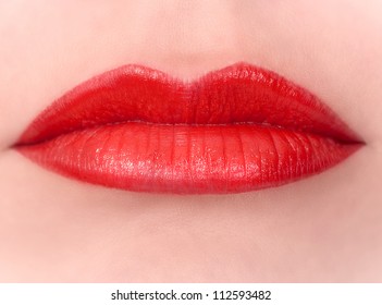 Woman's Luscious Red Lips