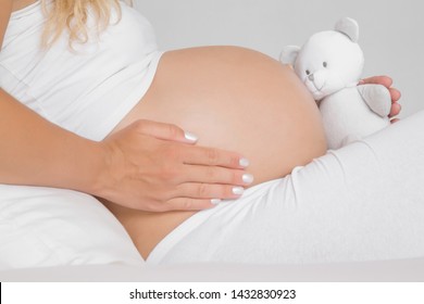Stuffed belly woman