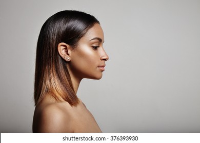 Woman's Profile, Straight Hair