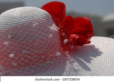 A Woman's Red Hat At The Kentucky Derby In Louisville, KY.