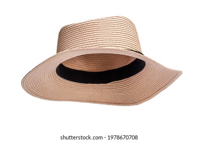 Woman's straw beach hat isolated on white. - Powered by Shutterstock