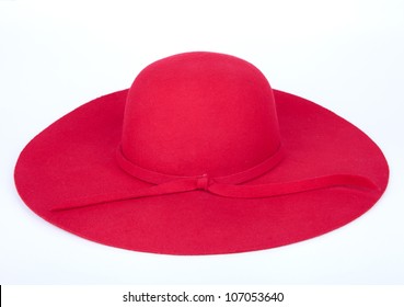 Womans Summer Red Straw Hat Isolated Stock Photo 107053640 