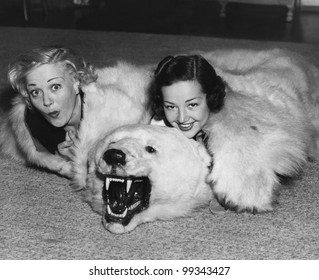 Women With Bear Rug