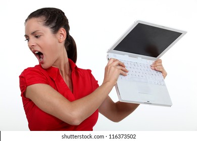 Women Breaking Computer