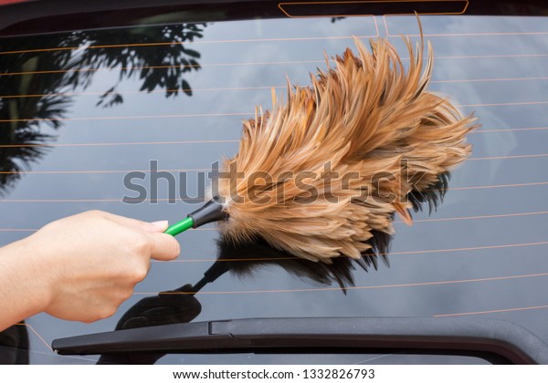 women \
cleaning auto, automobile windows, body in car, Transportation self\
service, care concept, clearning\
dust.
