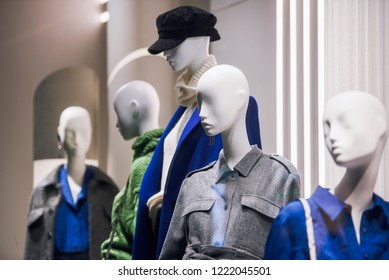 Women Clothing On Mannequins In A Store In Paris,2018.