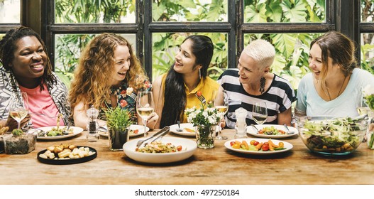 Women Communication Dinner Together Concept