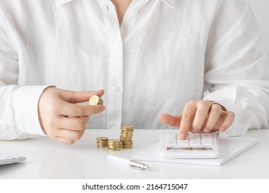 Women Counting Calculating Australian Dollar Currency 