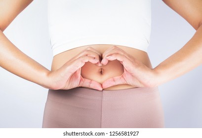 Women Digestion Good Health Female Made Heart On Belly 