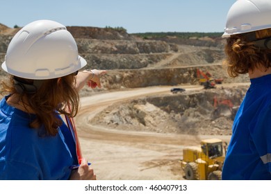women engineer at open mine