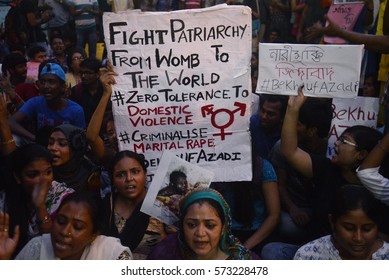 Women Victims’ Family And Women Right Activist Protest Against Domestic Violence Against Women On October 26, 2016 In Calcutta, India.