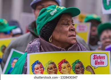 Women gathered  in Foley Square in lower Manhattan on January 19, 2019 for the women’s unity rally. Women demand equality in the work place and encourage women to speak out in sexual misconduct