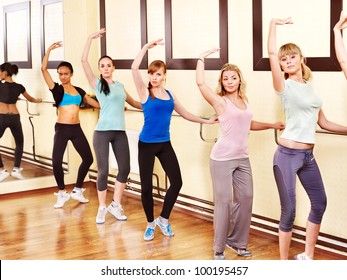  Women group in aerobics class.