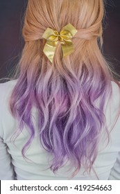 Women hairstyle and colored ribbons   colored hair  gradient  Ombre