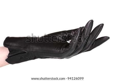 Women Hand Black Leather Glove Isolated Stock Photo (Edit Now) 94126099 ...