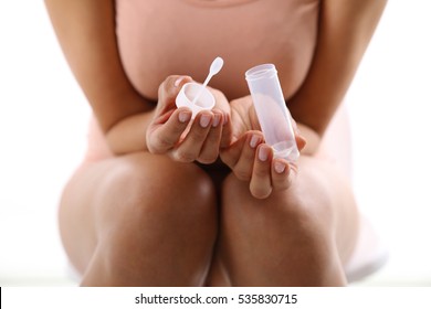 Women Hand Holding Stool Test