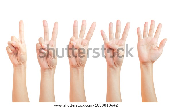 Women Hand Signs Counting Using Fingers Stock Photo (Edit Now) 1033810642