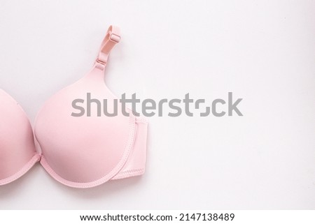 Women health concept with pink bra. Breast cancer awareness