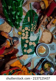 Women In India Making Food For Small Family Get Together