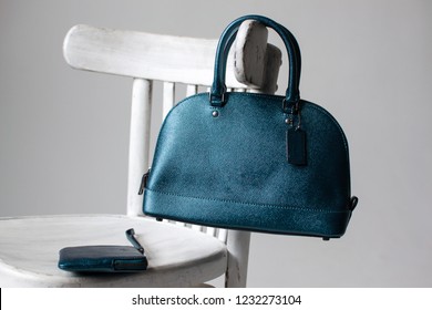 turquoise blue purse