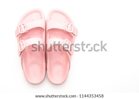 women leather sandals isolated on white background