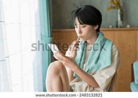 Similar – Image, Stock Photo Women preparing to go train and achieve their goals. Friendship support, reinforcement, encourage.