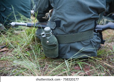 Women Police Training Tactics In The Forest.