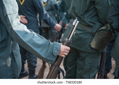 Women Police Training Tactics In The Forest.