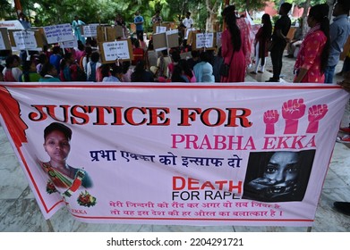 Women Protesting Against The Murder Of Tribal Woman Prabha Ekka After The Rape. Gurgaon, Haryana, India. September 20, 2022.