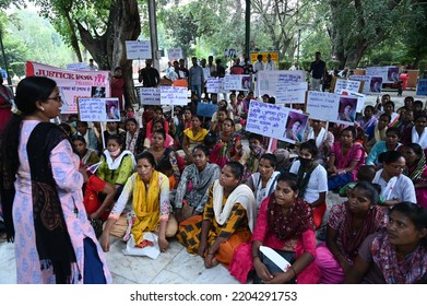 Women Protesting Against The Murder Of Tribal Woman Prabha Ekka After The Rape. Gurgaon, Haryana, India. September 20, 2022.