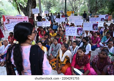 Women Protesting Against The Murder Of Tribal Woman Prabha Ekka After The Rape. Gurgaon, Haryana, India. September 20, 2022.