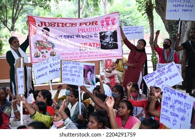 Women Protesting Against The Murder Of Tribal Woman Prabha Ekka After The Rape. Gurgaon, Haryana, India. September 20, 2022.