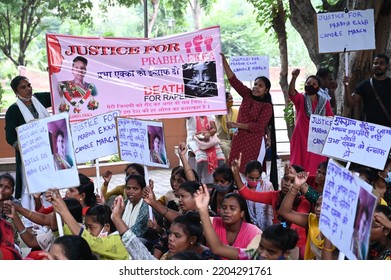 Women Protesting Against The Murder Of Tribal Woman Prabha Ekka After The Rape. Gurgaon, Haryana, India. September 20, 2022.