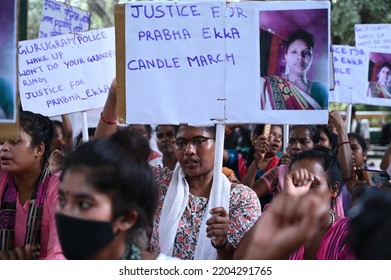 Women Protesting Against The Murder Of Tribal Woman Prabha Ekka After The Rape. Gurgaon, Haryana, India. September 20, 2022.