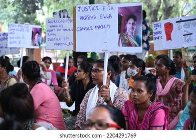 Women Protesting Against The Murder Of Tribal Woman Prabha Ekka After The Rape. Gurgaon, Haryana, India. September 20, 2022.