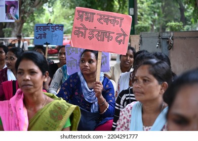 Women Protesting Against The Murder Of Tribal Woman Prabha Ekka After The Rape. Gurgaon, Haryana, India. September 20, 2022.