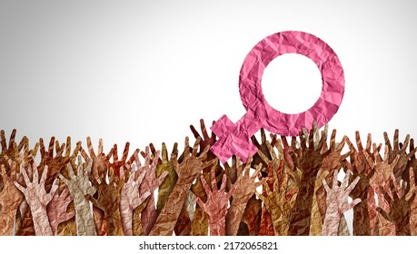 Women rights and Female reproductive right social movement or gender equality for woman justice as a community united together for reproduction freedom and abortion issue. - Shutterstock ID 2172065821